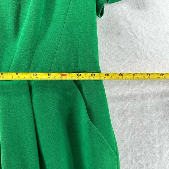 Phoebe Couture Dress Size 6 Shift Mini Scoop Neck Short Sleeve Pleated Green - Picture 11 of 12